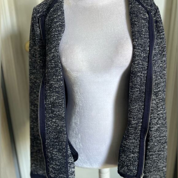 Talbots Women’s Knit Sweater Softshell Jacket Full Zip Cardigan size 16 Blue - Picture 4 of 8